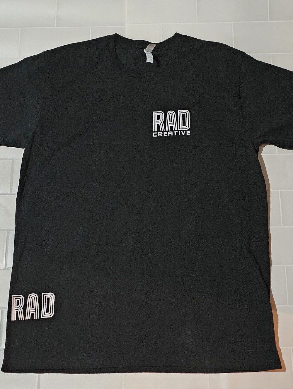 American Apparel RAD Creative T-Shirt XL Black Fine Jersey Graphic Tee
